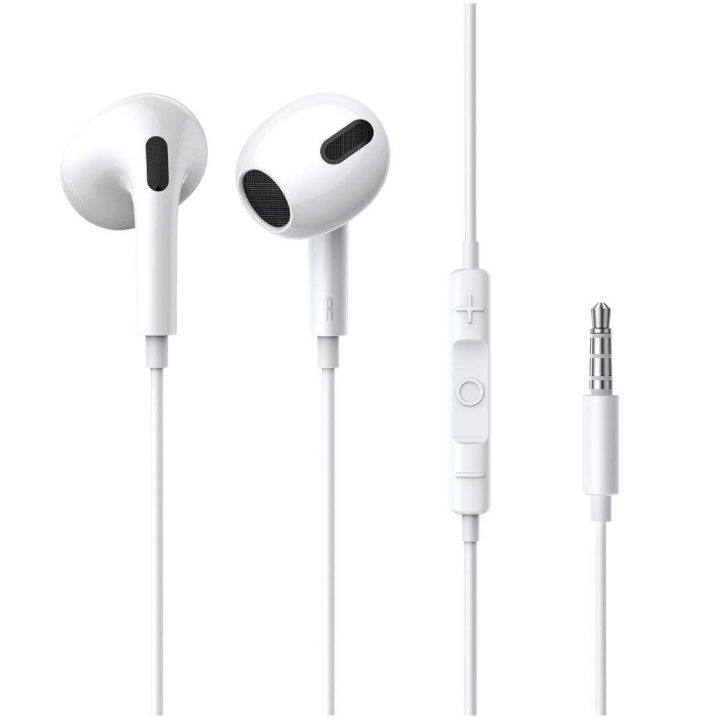 Slušalke žične ušesne 1x 3,5mm stereo Baseus Encok H17 z mikrofonom bele (NGCR020002)