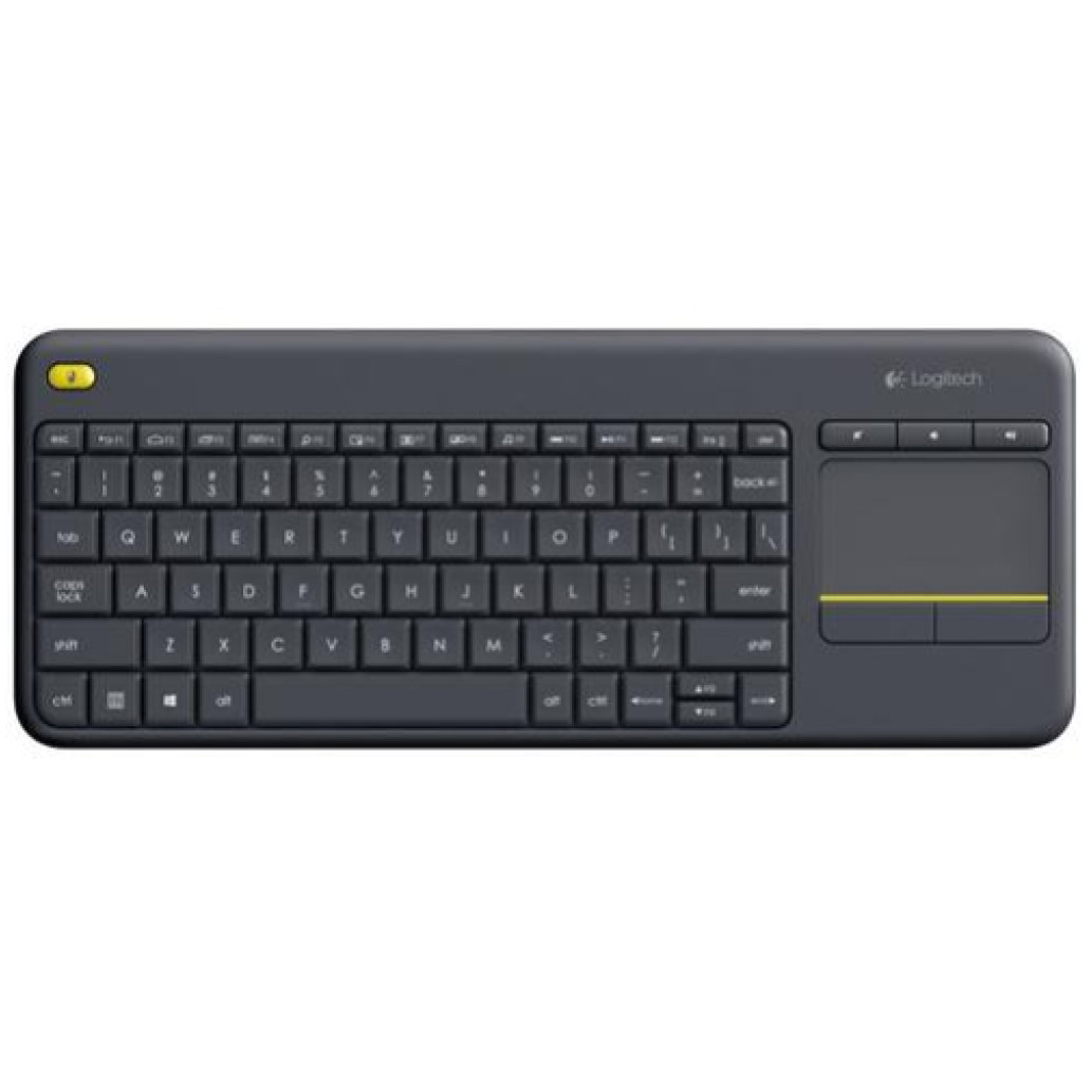 Tipkovnica Logitech Brezžična K400 Plus Wireless Touch črna, Unifying, nemška (920-007127)