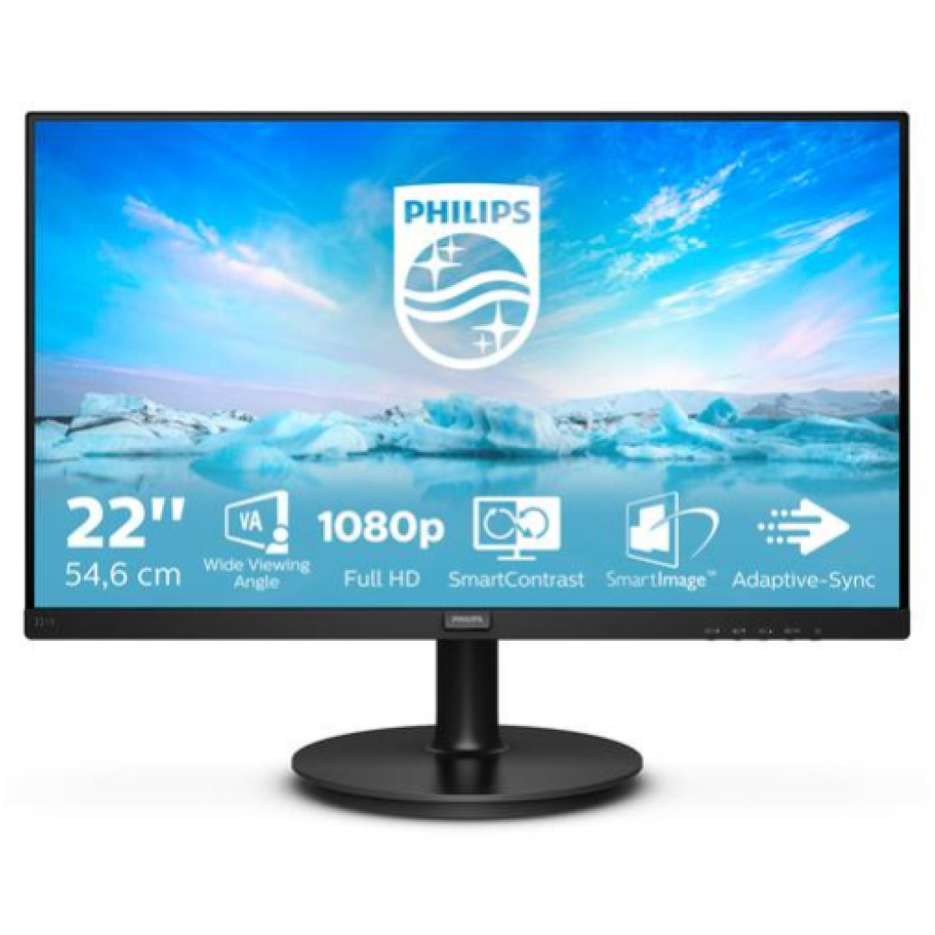 Monitor Philips 54,6 cm (21,5") 221V8/00 1920x1080 VA 4ms VGA HDMI