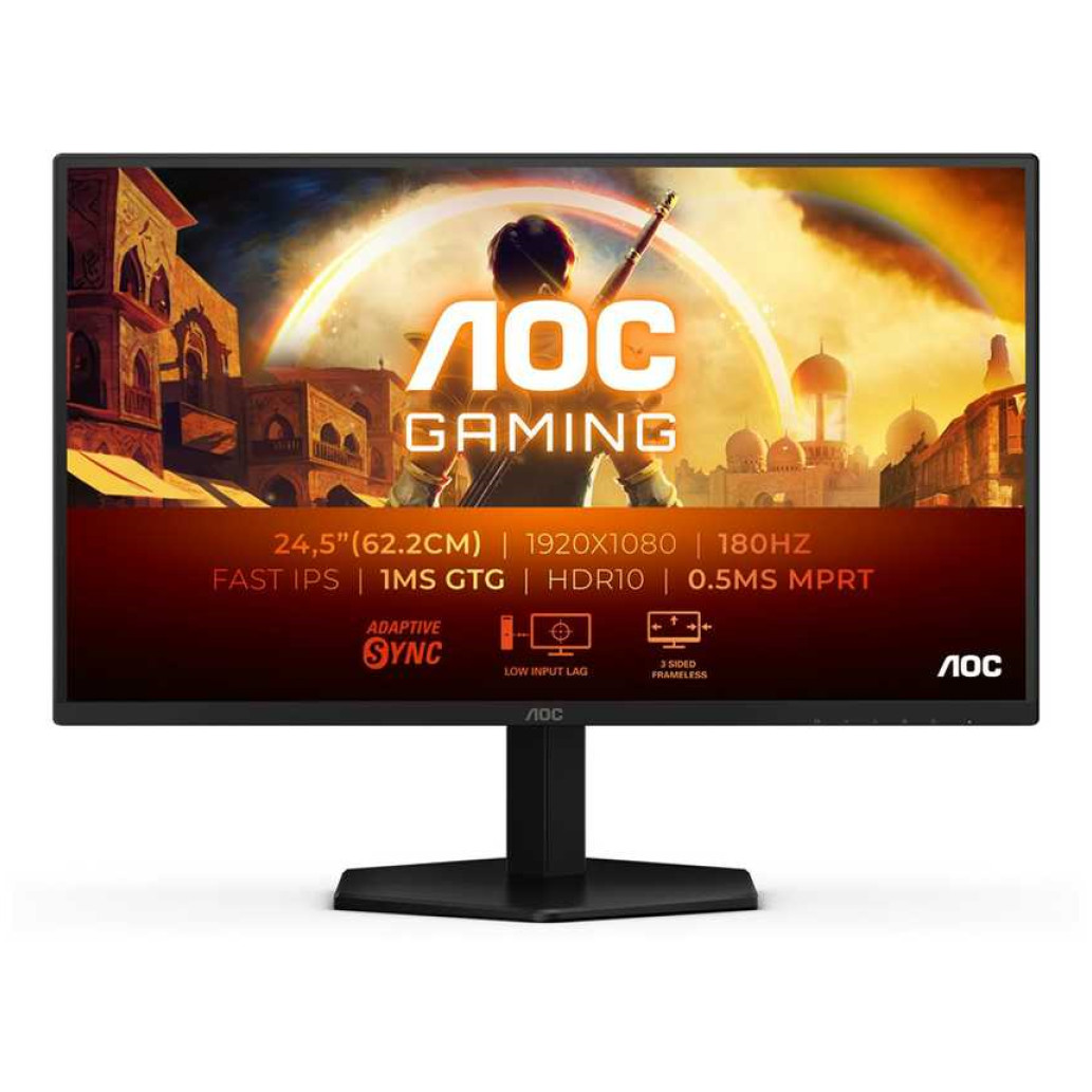 Monitor AOC 62,2 cm (24,5") 25G42E 1920x1080 Gaming 180Hz Fast-IPS 0,5ms HDMI DisplayPort  DCI-P3-92% AdaptiveSync G-Sync Compatible HDR10 G4 Series