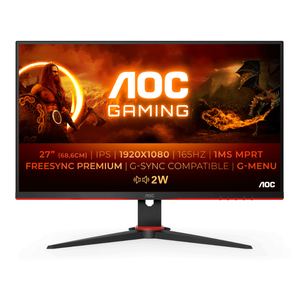 Monitor AOC 68,6 cm (27,0") 27G2SPAE 1920x1080 Gaming 165Hz IPS 1ms VGA 2xHDMI DisplayPort Zvočniki  G2 Series