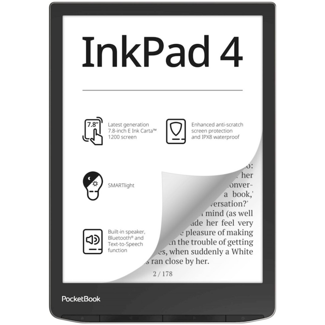 E-bralnik/tablični računalnik 19,81 cm (7,8'') PocketBook InkPad 4 1GB/32GB - srebrn