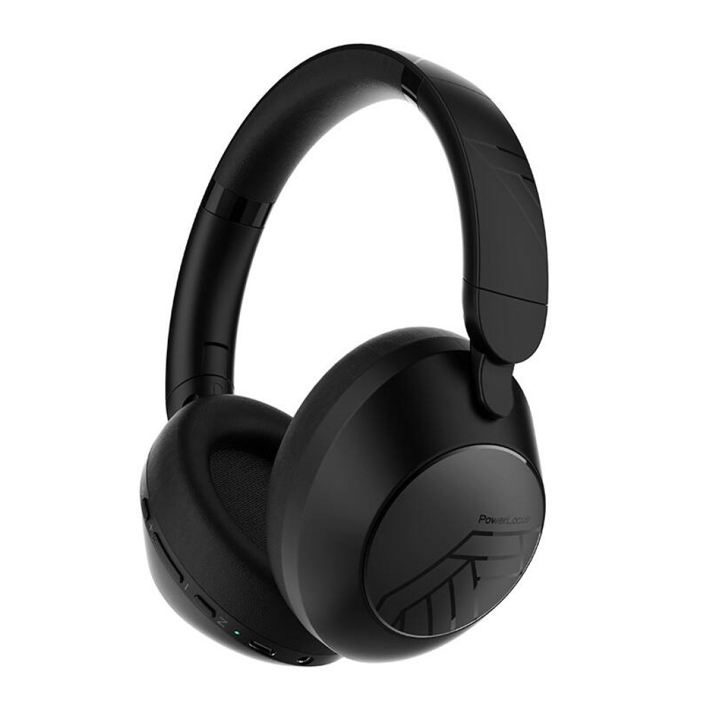 Slušalke brezžične PowerLocus naglavne z mikrofonom BT/1x3,5mm MoonFly črne ANC (pwl-moonfly-black)