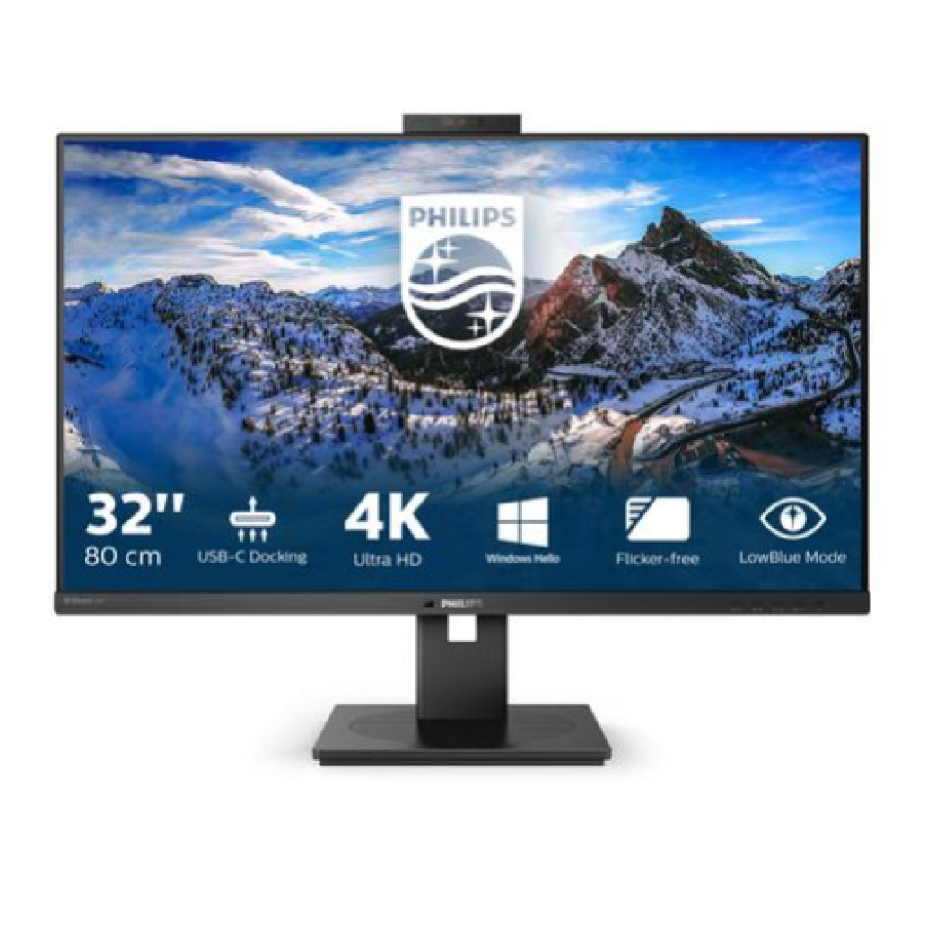 Monitor Philips 80 cm (31,5") 329P1H 3840x2160 konferenca IPS 4ms 2xHDMI DisplayPort USB-C 90W 4xUSB3.2 Pivot Kamera Zvočniki 2x5W  3H sRGB128% RJ45 P-Line