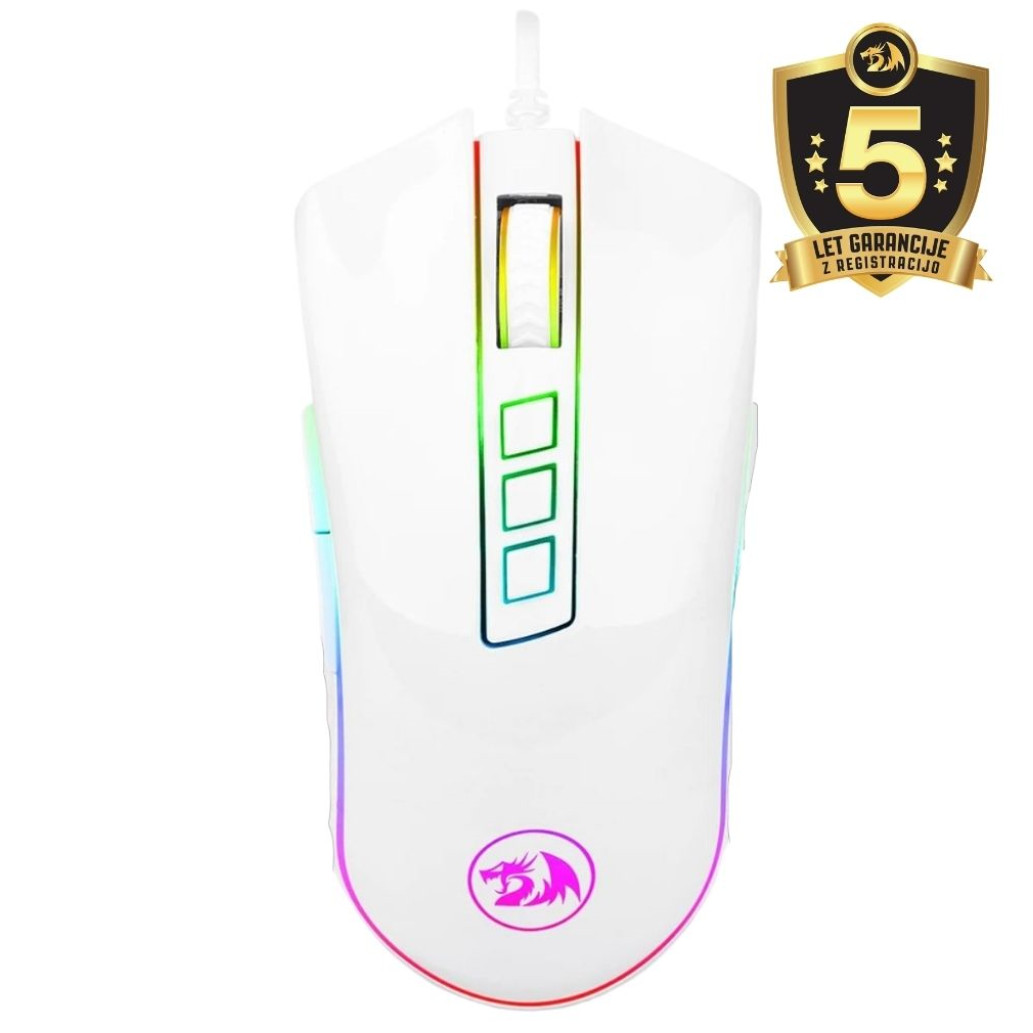 Miš Redragon Žična Cobra M711W optična gaming 10000DPI RGB LED osvetlitev bela (7549)