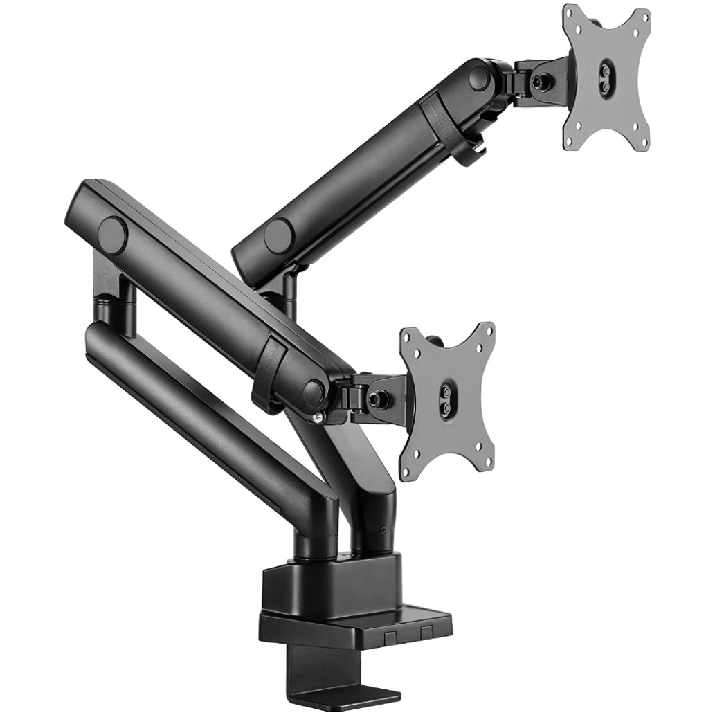 Nosilec za LCD monitor 58,4 - 81,28 cm (23"-32") IcyBox dvojni nosilec z montažo na rob mize