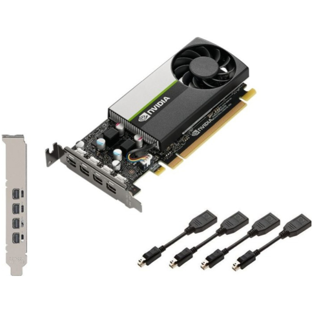Grafična kartica T1000 PNY Quadro - 4GB GDDR6  | 4xmDP (priloženi adapterji) (VCNT1000-PB)
