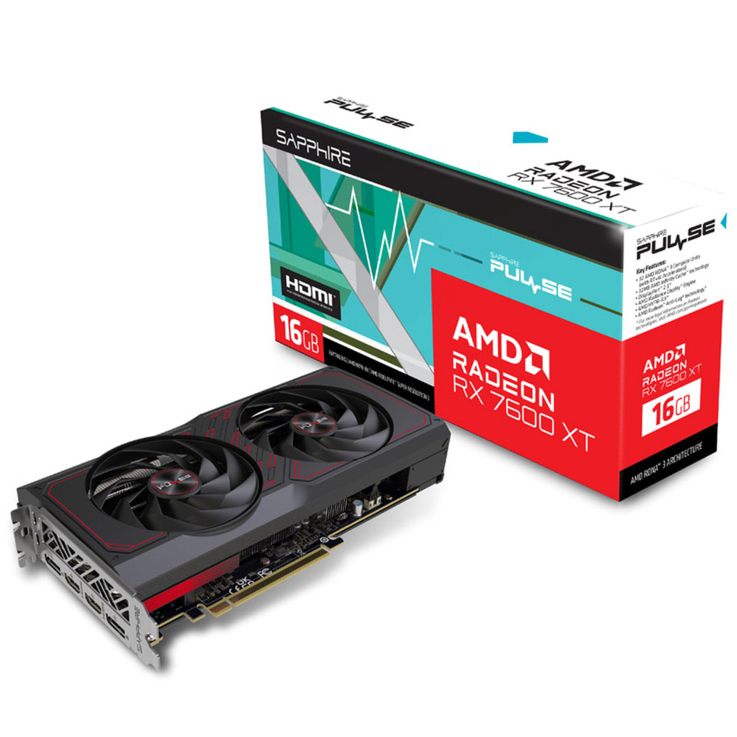 Grafična kartica AMD RX 7600XT Sapphire Pulse - 16GB GDDR6  | 2xDisplayport 2.1 2xHDMI 2.1 (11339-04-20G)