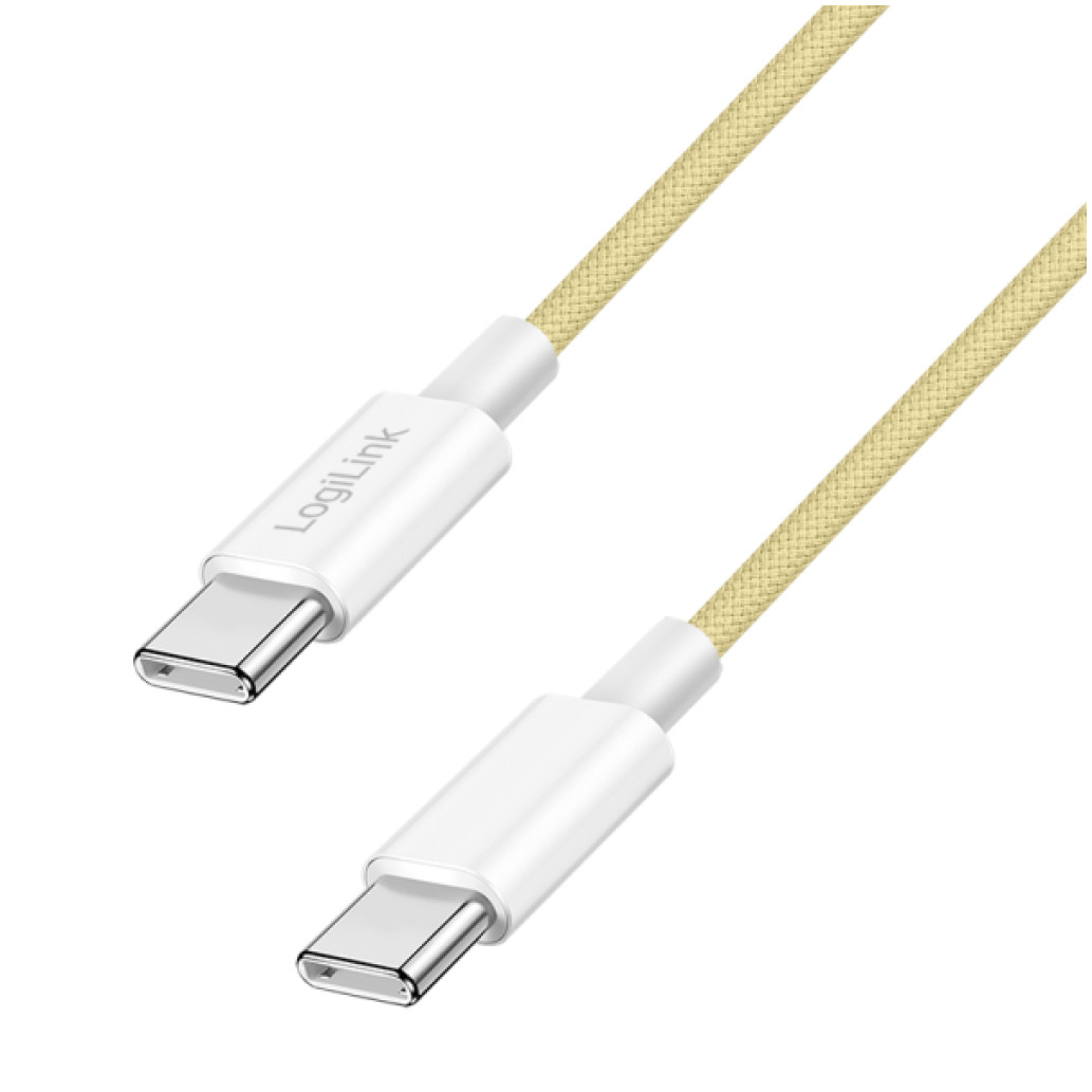 Kabel USB-C (m) => USB-C (m) 2.0 najlon ovoj 1,5m 60W 3A/20V 480Mbps PD3 rumen LogiLink (CU0354)