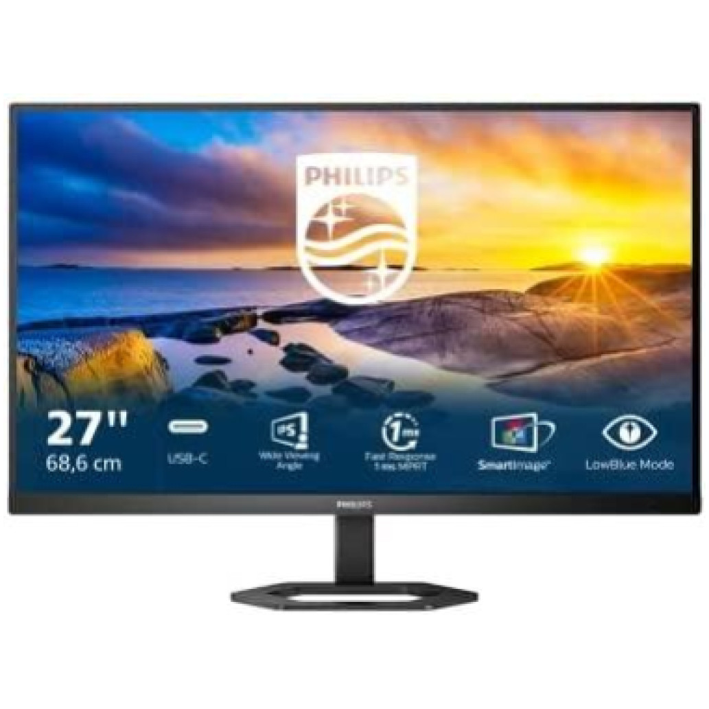 Monitor Philips 68,6 cm (27,0") 27E1N5300AE 1920x1080 75Hz IPS 1ms HDMI DisplayPort USB-C 65W 4xUSB3.2 Pivot Zvočniki  3H sRGB122,8%