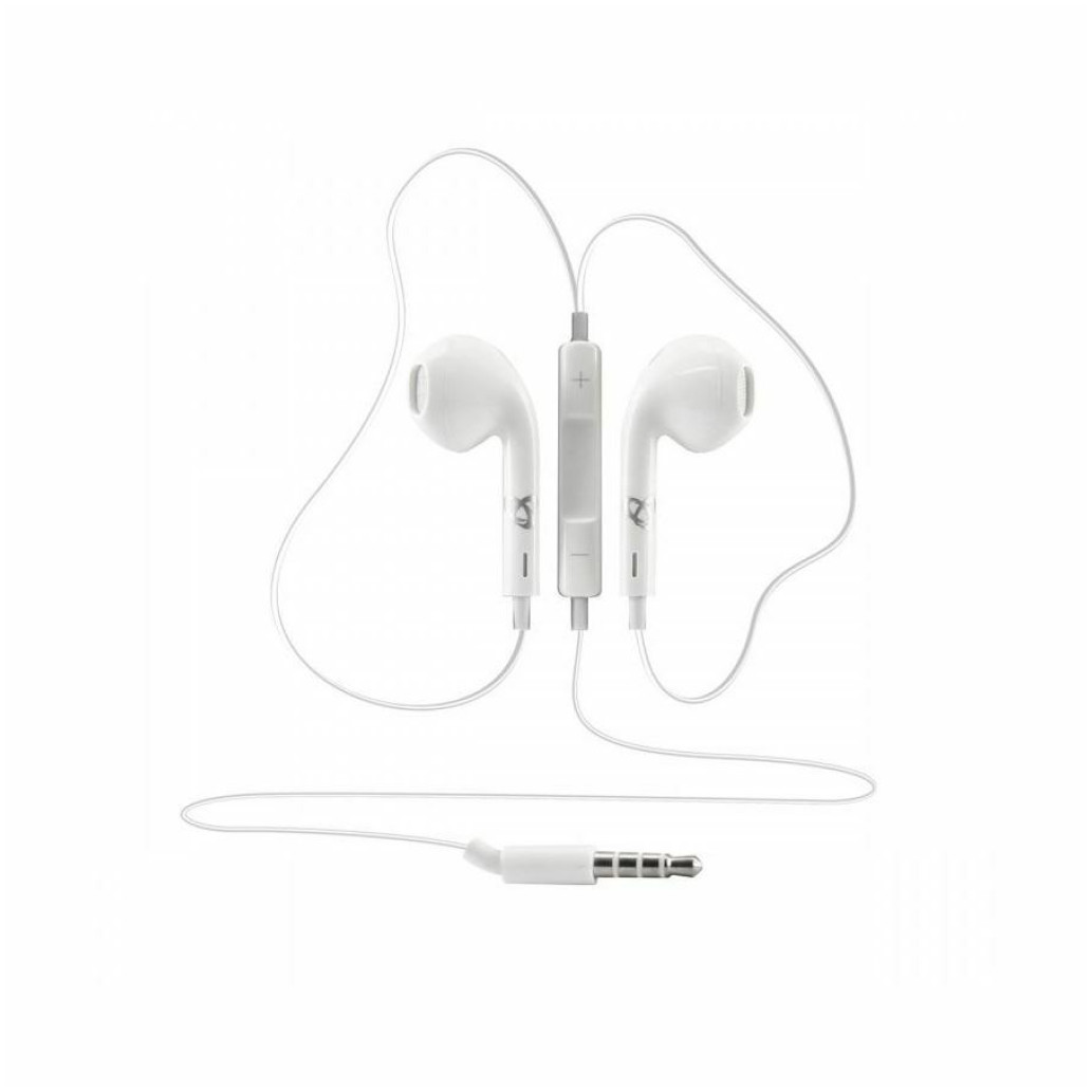 Slušalke žične SBOX ušesne z mikrofonom 1x3,5mm iEP-204W bele (iEP-204W)