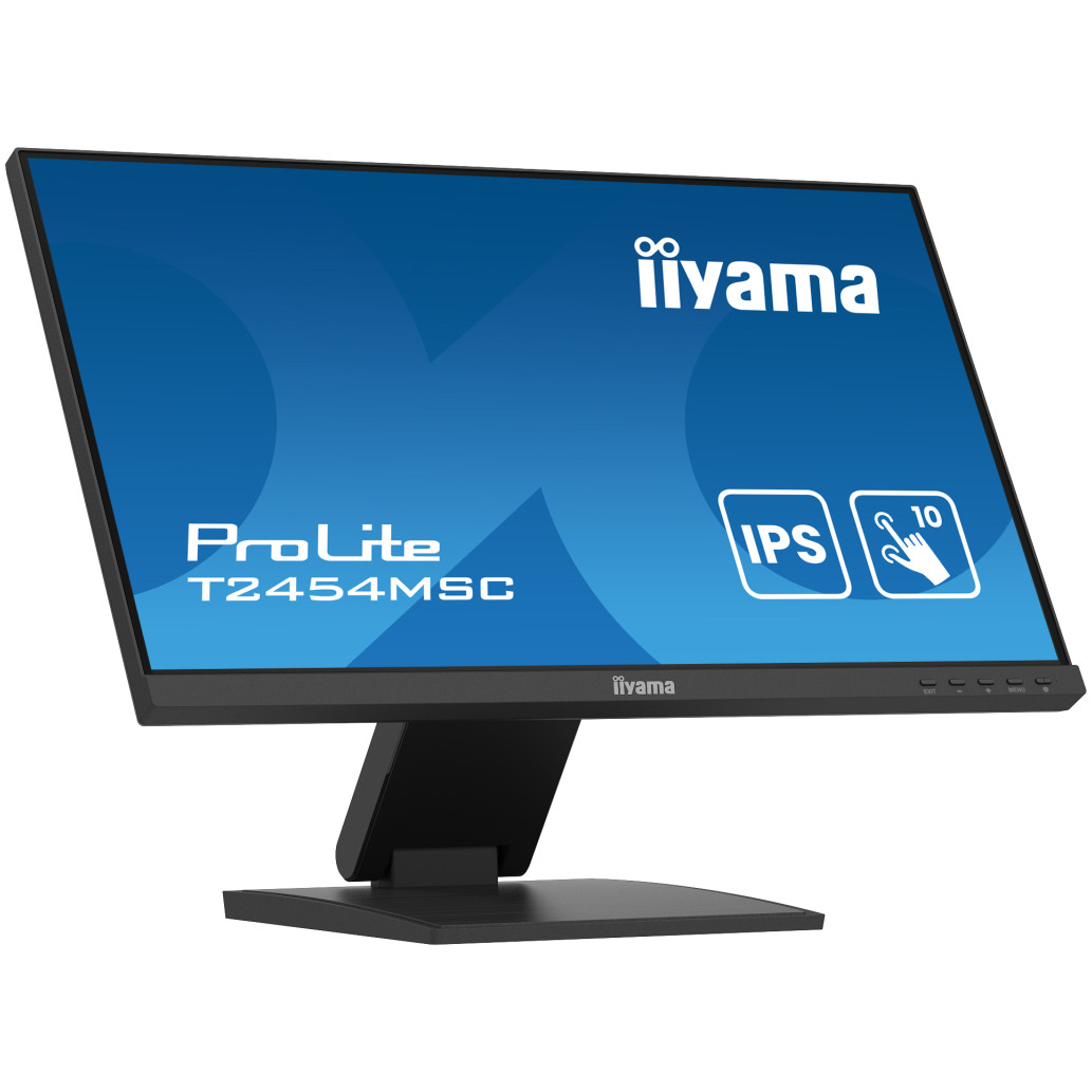 Monitor touch Iiyama 60,5 cm (23,8") T2454MSC-B2AG 1920x1080 POS 75Hz IPS 4ms HDMI DisplayPort 2xUSB3.2 Touch Zvočniki  ProLite interaktivni monitor PCAP 10, nagib 3.5° do  89°
