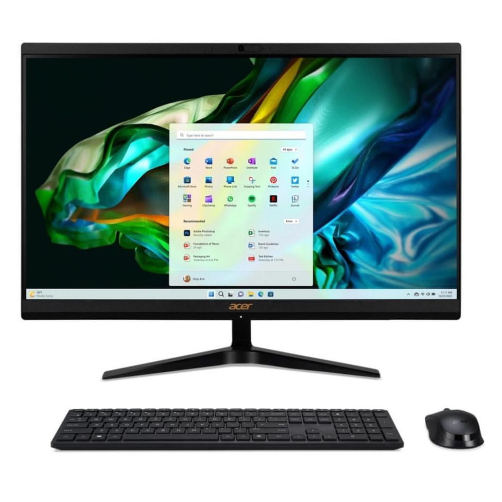 Računalnik AIO Acer 60,5 cm 23,8" 1920x1080 Aspire C24-1800 i5-12450H/SoC/16GB /1TB/2xM.2 prost/Intel UHD HDMI 1xUSB-C/65W/Free DOS črna (DQ.BM2EX.001)