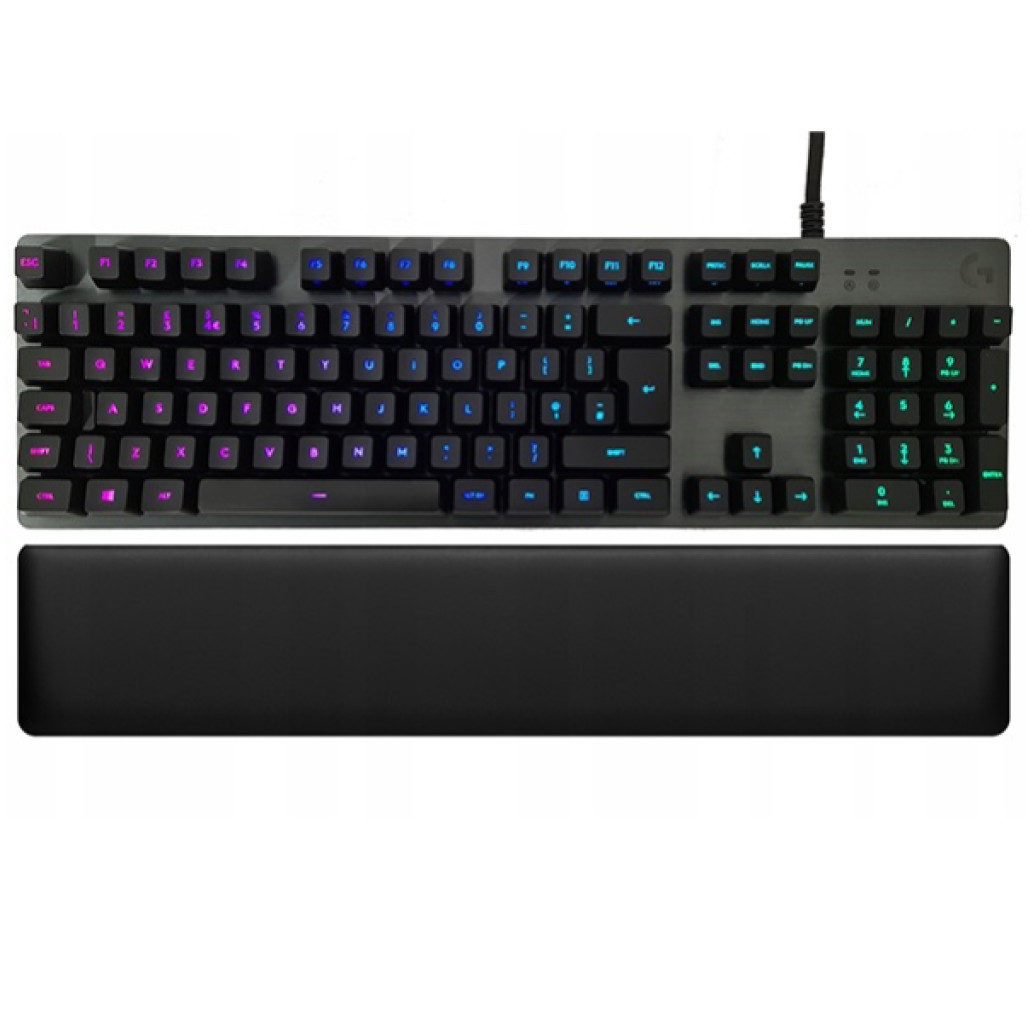 Gaming Tipkovnica Žična Logitech G513 karbon GX Blue (Clicky) US international | SLO gravura črna RGB (920-008934)