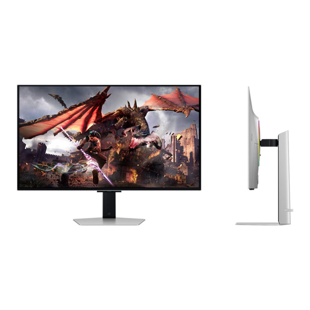 Monitor Samsung 81,3 cm (32,0") S32DG800SU 3840x2160 Gaming Tizen 240Hz OLED 0,03ms 2xHDMI DisplayPort 2xUSB3.0 Pivot Zvočniki 2x5W  DCI-P3-99% HDR10+ Odyssey OLED G8 srebrn