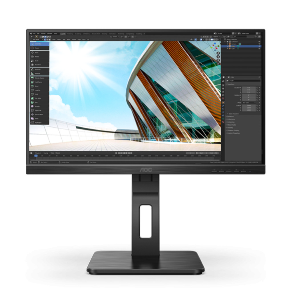 Monitor AOC 68,6 cm (27,0") Q27P2Q 2560x1440 75Hz IPS 4ms VGA HDMI DisplayPort 4xUSB3.2 Zvočniki Pivot 3H sRGB123%